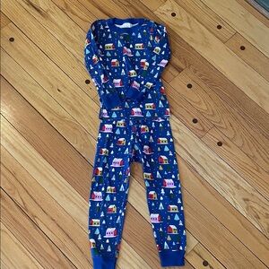 Hanna Andersson Blue Pajama Set with Colorful Houses